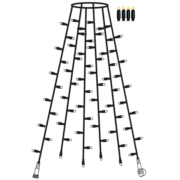 System 24 LED Baummantel - Weihnchtsbaum Licherkette - H: 1,8m - 6 Stränge - koppelbar - ohne Trafo