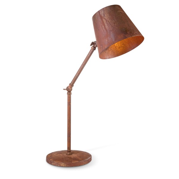 Tischlampe RUSTY - beweglich max 58cm hoch - E27 - industrielles Rost-Design