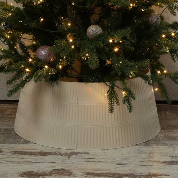 Weihnachtsbaumrock - Kunststoff Abdeckung für Baumständer - D: 72cm - 9-teilig - beige