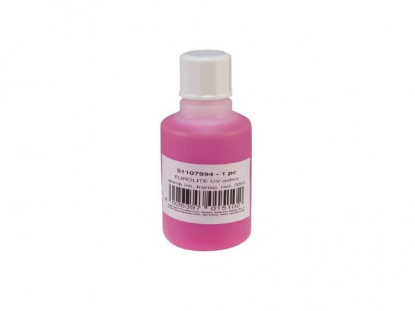 UV -aktive Stemppelfarbe - transparent rot - 50ml