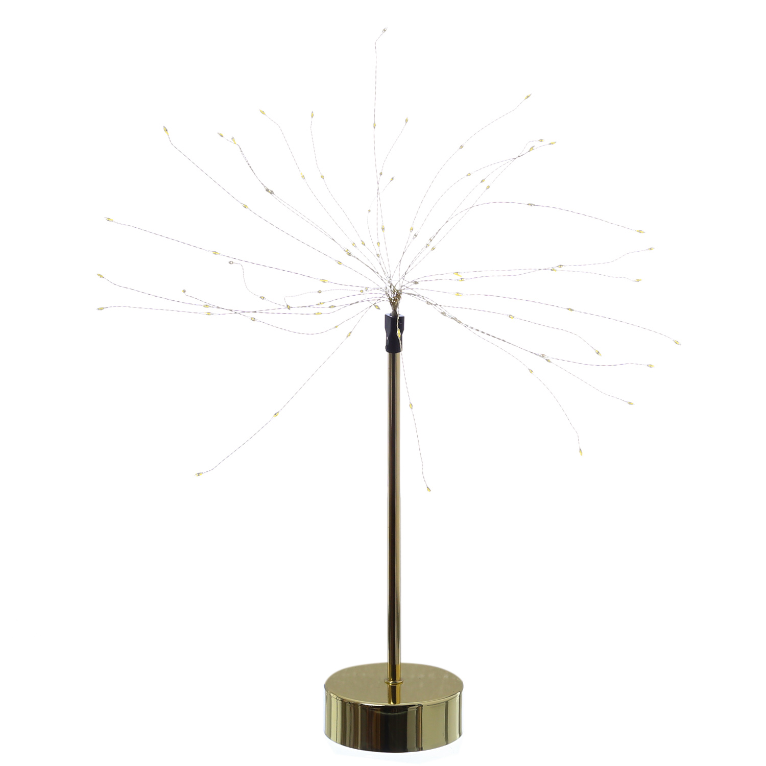 LED Stern Feuerwerk - Dekoleuchte - stehend - 90 warmweiße LED - H: 50cm -  Timer - Batterie - gold
