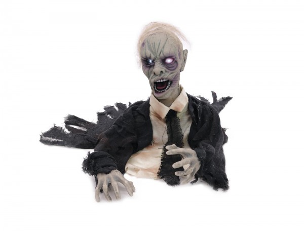 Bewegter Zombie - animierte Halloween Figur - 43cm - Bewegung, Leuchtaugen, Geräusche