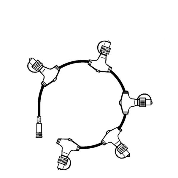 System 24 Verteiler 5-fach - Soft-Ring - L: 0,7m - koppelbar - ohne Trafo