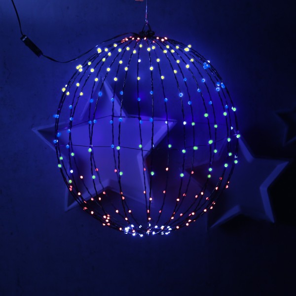 LED Drahtkugel - Leuchtkugel Dancing Lights - 220 farbwechselnde LED - D: 50cm - für Innen/Außen