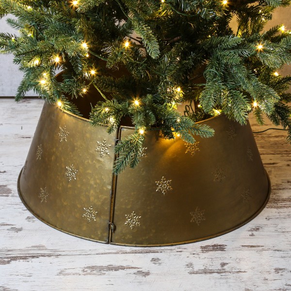 Weihnachtsbaumrock - Abdeckung für Baumständer - Metall - D: 57cm - 2-teilig - gold