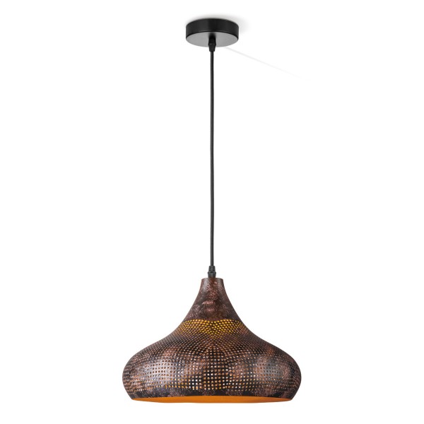 Pendelleuchte RUSTY - 30cm Durchmesser - Rostdesign braun - E27 - 100cm Kabel