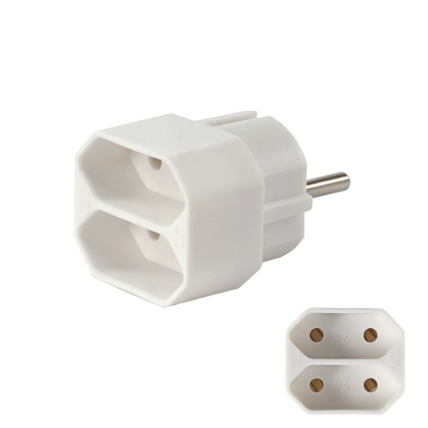 Steckdosenadapter - 2 x EURO Stecker - max 2,5A (575W)