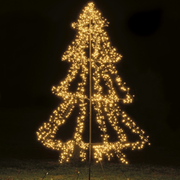 LED Lichterbaum - Outdoor Weihnachtsbaum - 1800 warmweiße LED - H: 3m - Dimmer - Timer - aufklappbar